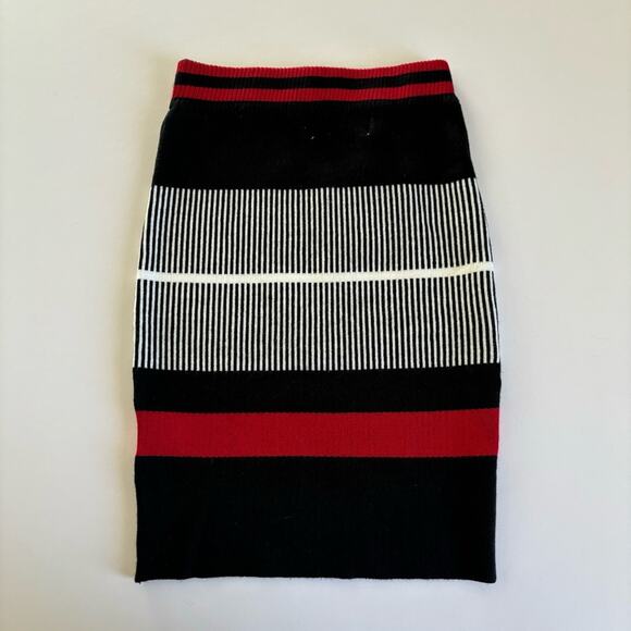 LF Seek The Label Red & Black Striped Bodycon Stretch Pencil Skirt Size XS NWT - Picture 6 of 7